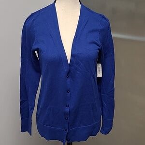 Amazon Essentials Size S Bright Blue Button Up Cardigan